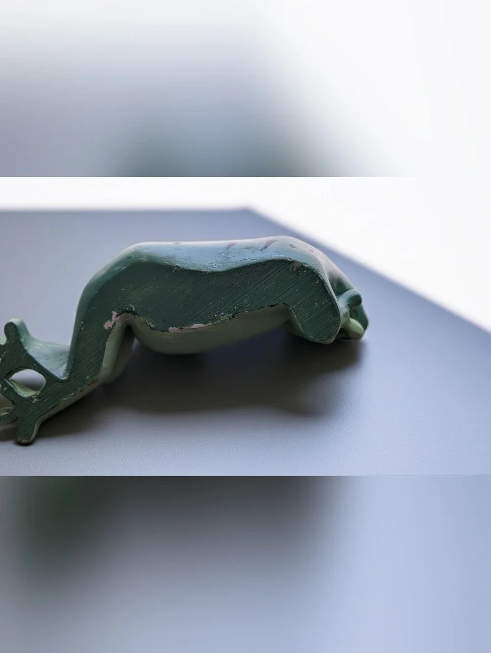 Vintage 1978 Mylo Creations Chalkware Lounging Frog Incense Holder